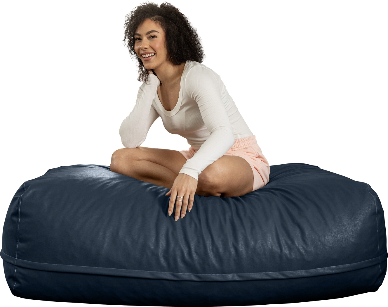 Prasia Blue Large Bean Bag Chair - Thumbnail - Image 8