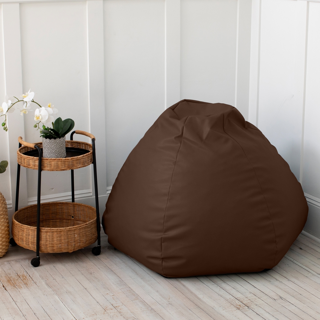 Prasia Brown Bean Bag Chair - Thumbnail - Image 2