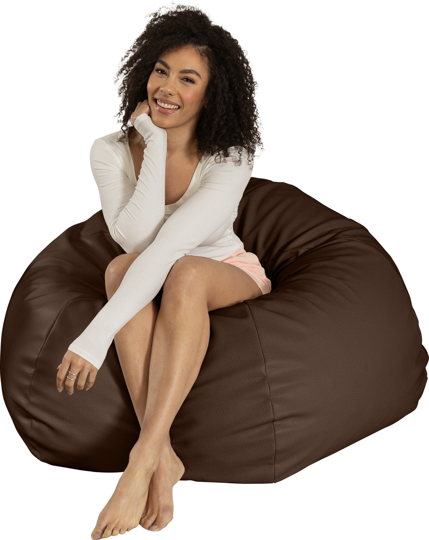 Prasia Brown Bean Bag Chair - Thumbnail - Image 7