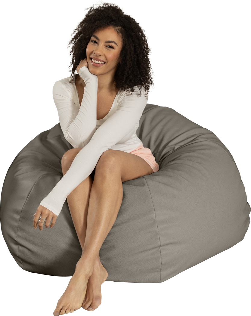 Prasia Gray Bean Bag Chair - Thumbnail - Image 7