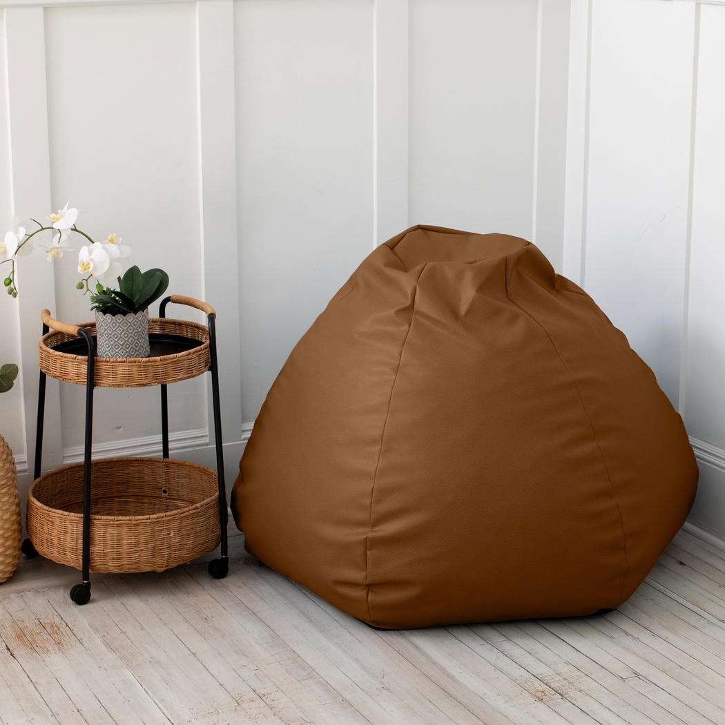 Prasia Walnut Bean Bag Chair - Thumbnail - Image 2