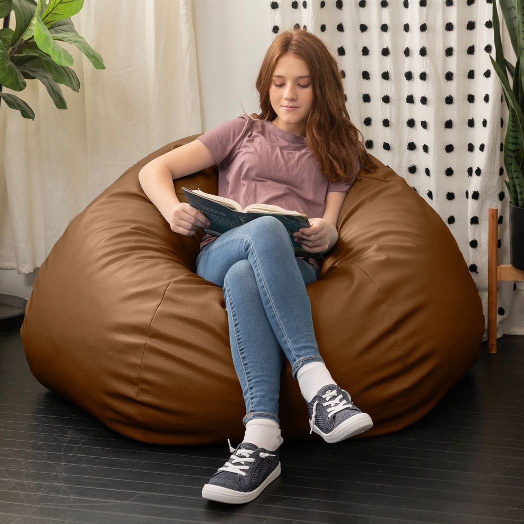 Prasia Walnut Bean Bag Chair - Thumbnail - Image 5