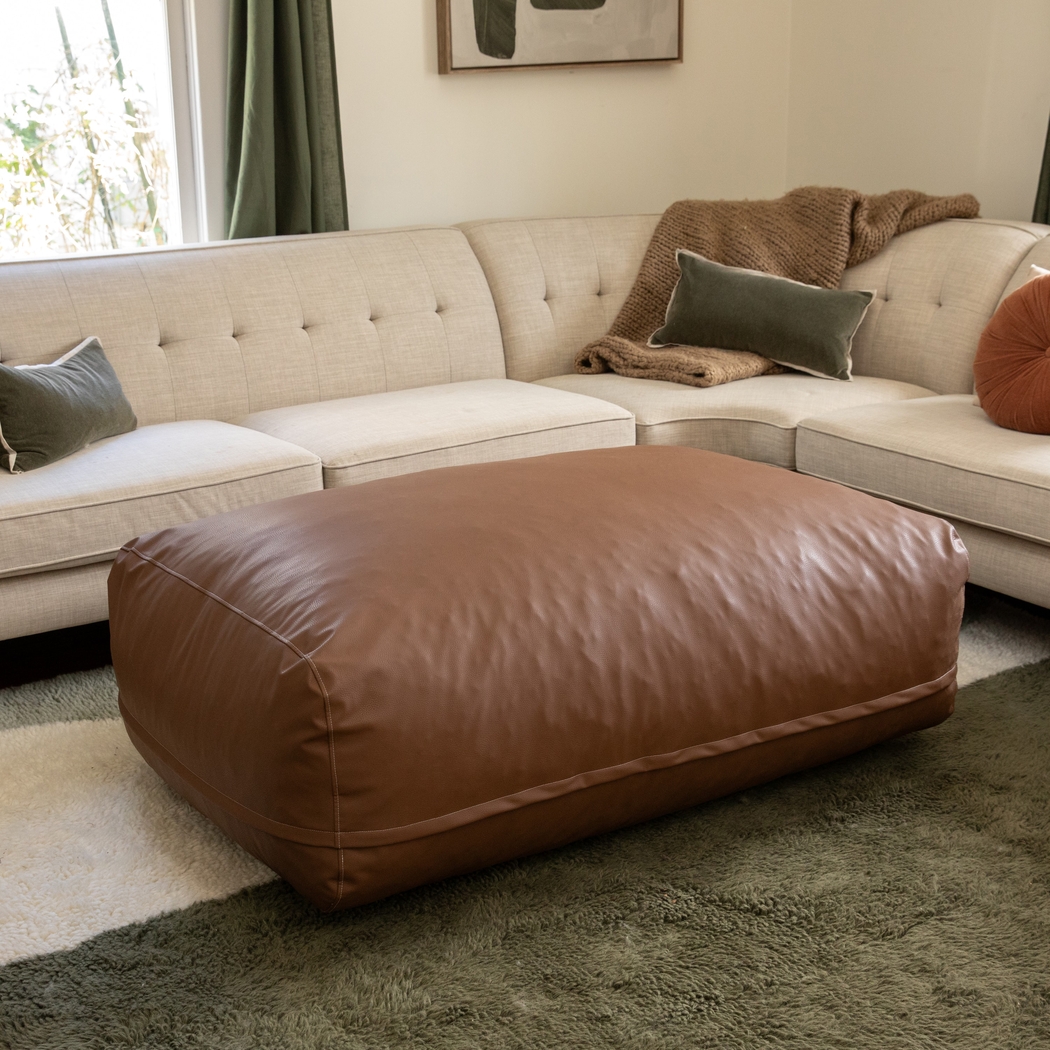 Prasia Walnut Large Bean Bag Chair - Thumbnail - Image 2