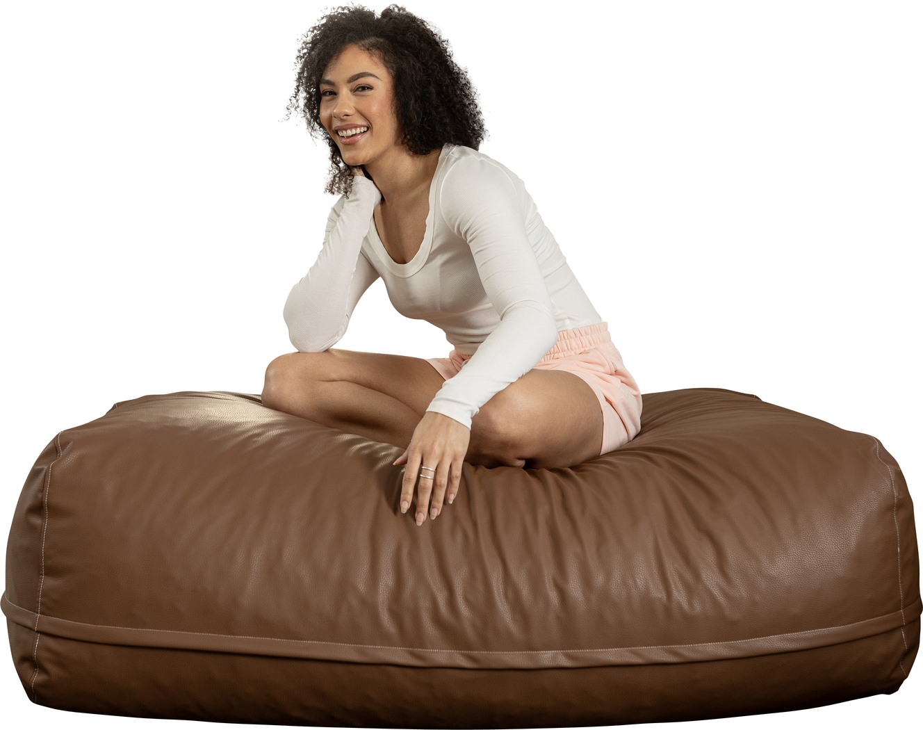 Prasia Walnut Large Bean Bag Chair - Thumbnail - Image 8
