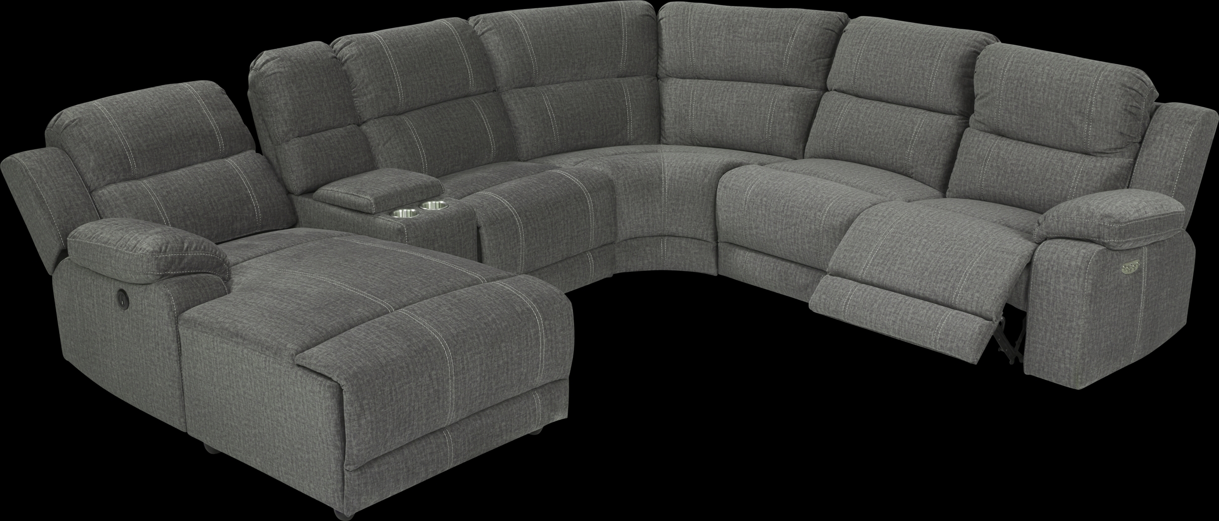 Prescott Point Gray 6 Pc Power Reclining Sectional - Thumbnail - Image 3