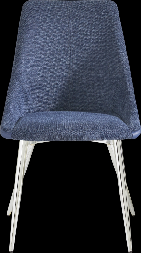 Pressley White 5 Pc Dining Room with Blue Chairs - Thumbnail - Image 5