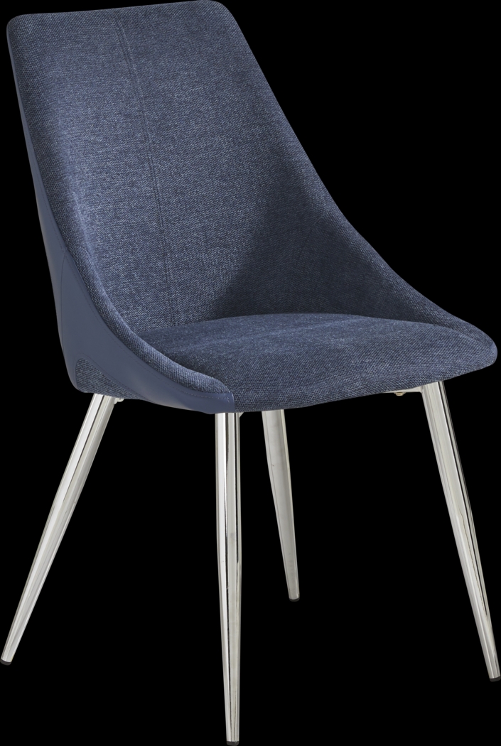 Pressley White 5 Pc Dining Room with Blue Chairs - Thumbnail - Image 4