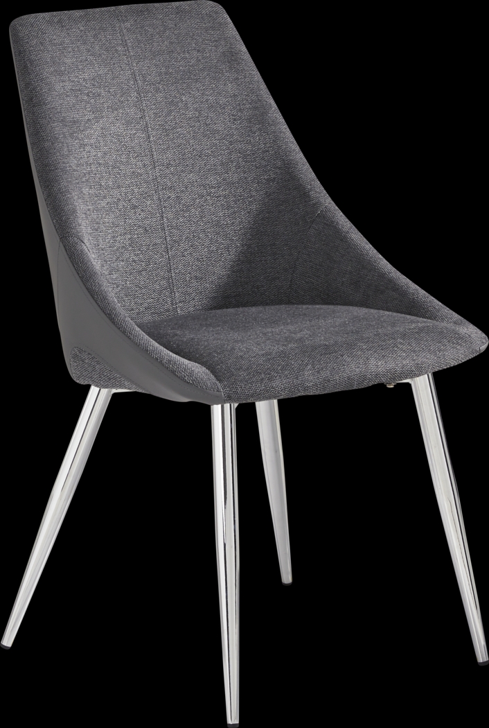 Pressley White 5 Pc Dining Room with Charcoal Chairs - Thumbnail - Image 4