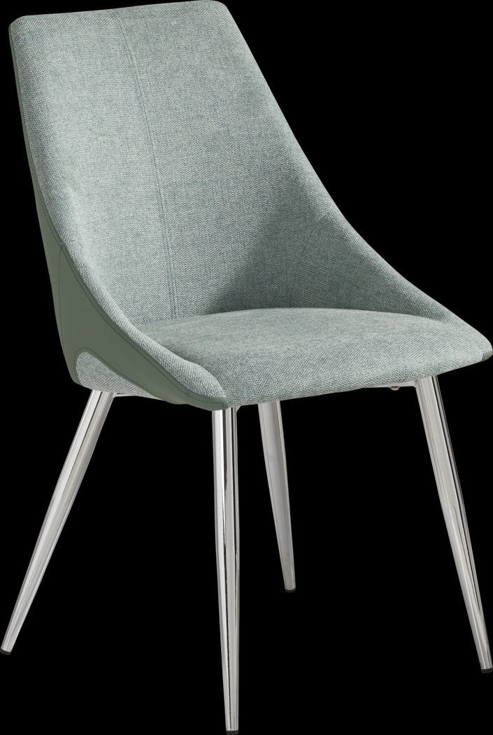 Pressley White 5 Pc Dining Room with Green Chairs - Thumbnail - Image 4