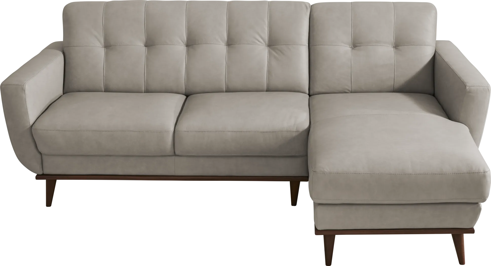 Pressly Place Light Gray Leather 2 Pc Sectional - Thumbnail - Image 3