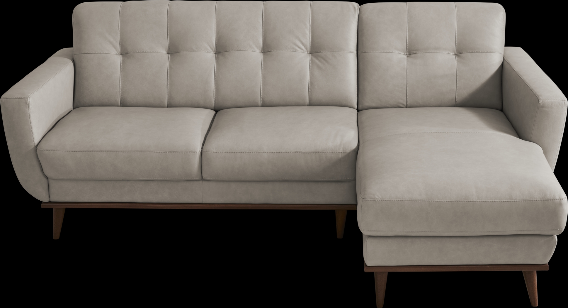 Pressly Place Light Gray Leather 2 Pc Sectional - Thumbnail - Image 3