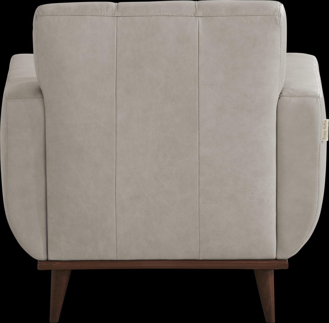 Pressly Place Light Gray Leather 3 Pc Living Room - Thumbnail - Image 8