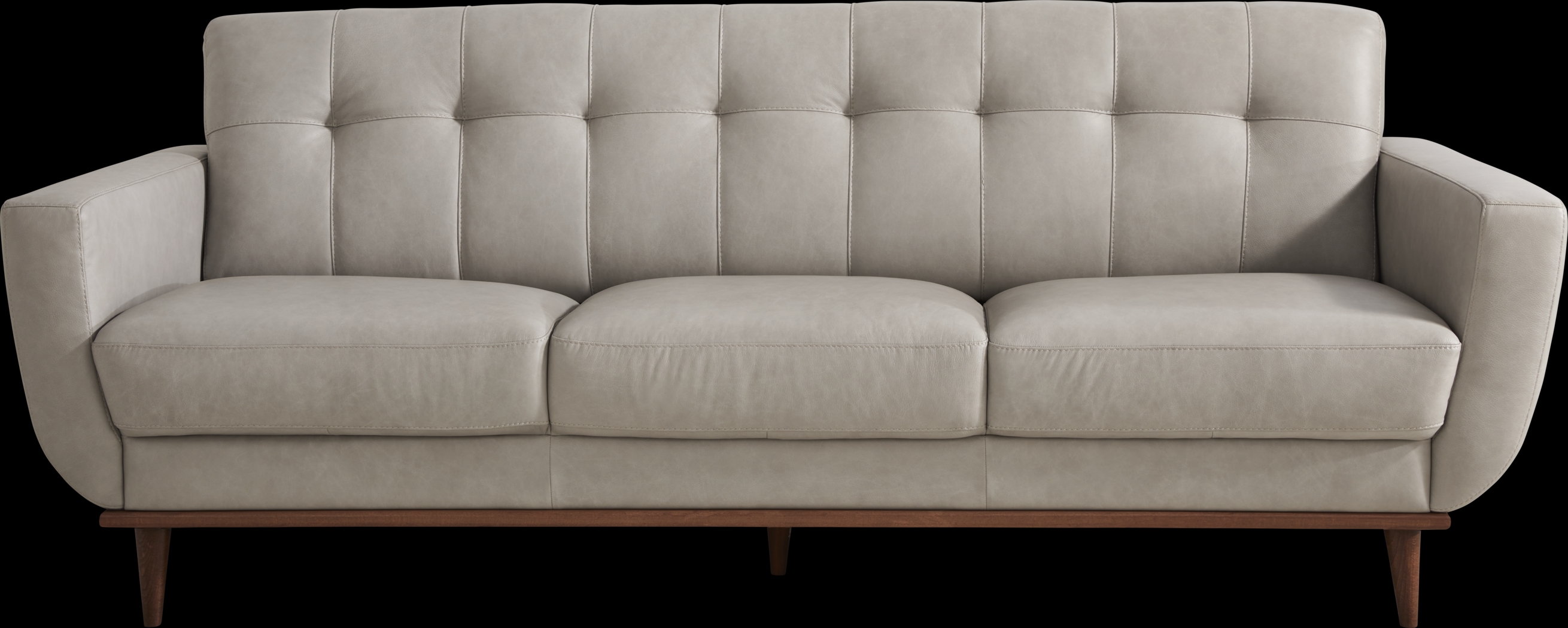 Pressly Place Light Gray Leather 3 Pc Living Room - Thumbnail - Image 2