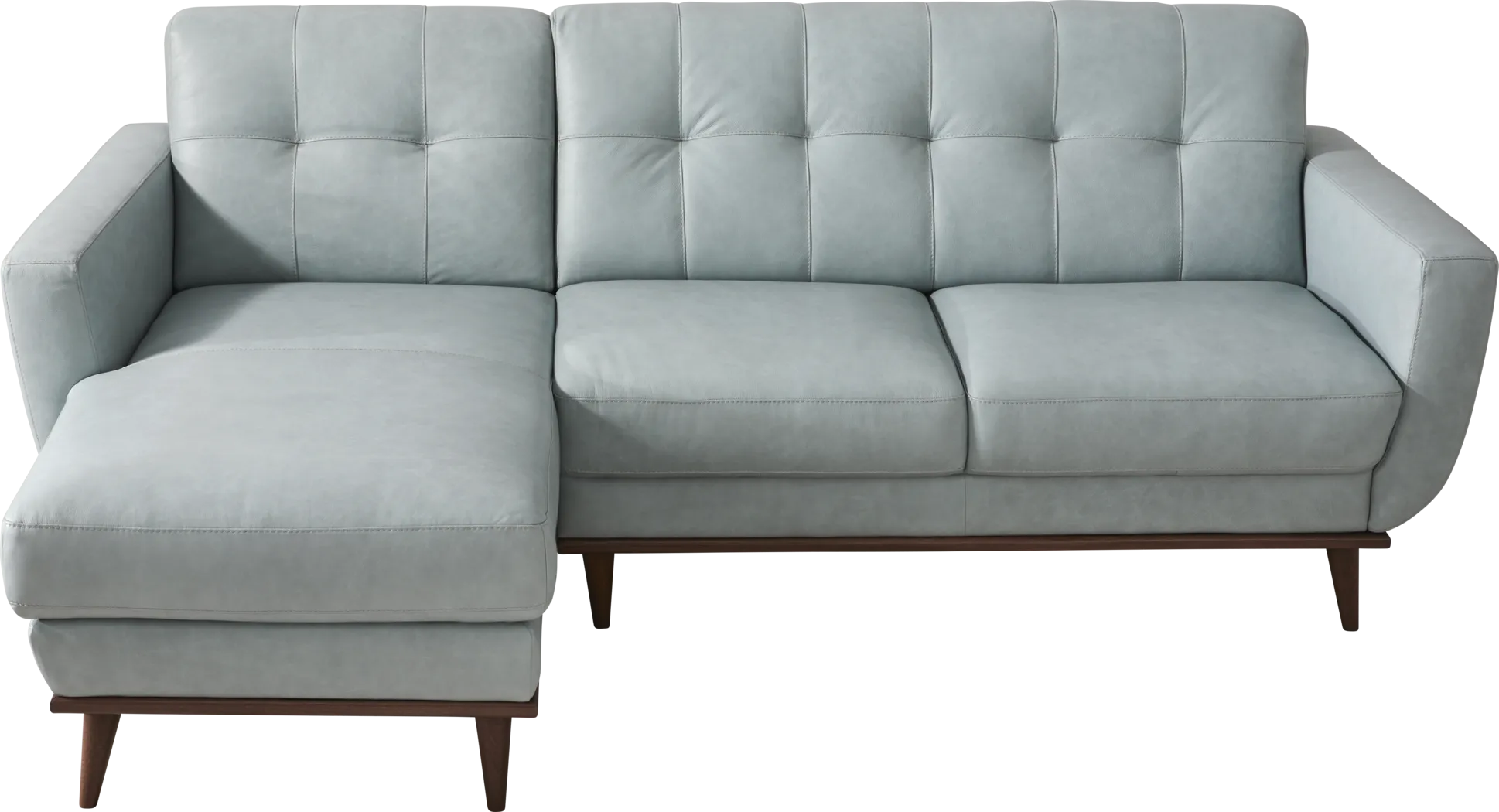 Pressly Place Sky Leather 2 Pc Sectional - Thumbnail - Image 3