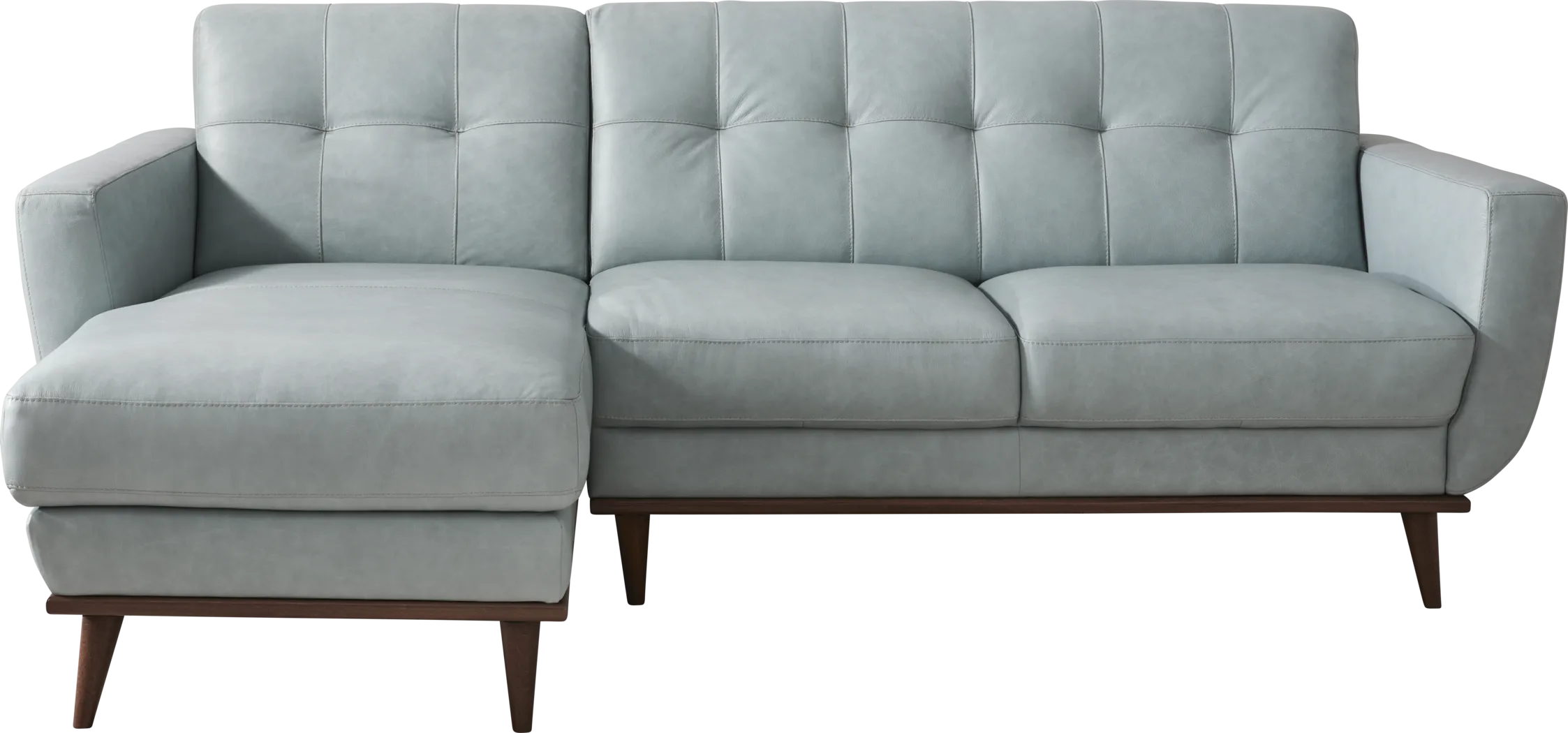 Pressly Place Sky Leather 2 Pc Sectional - Thumbnail - Image 1