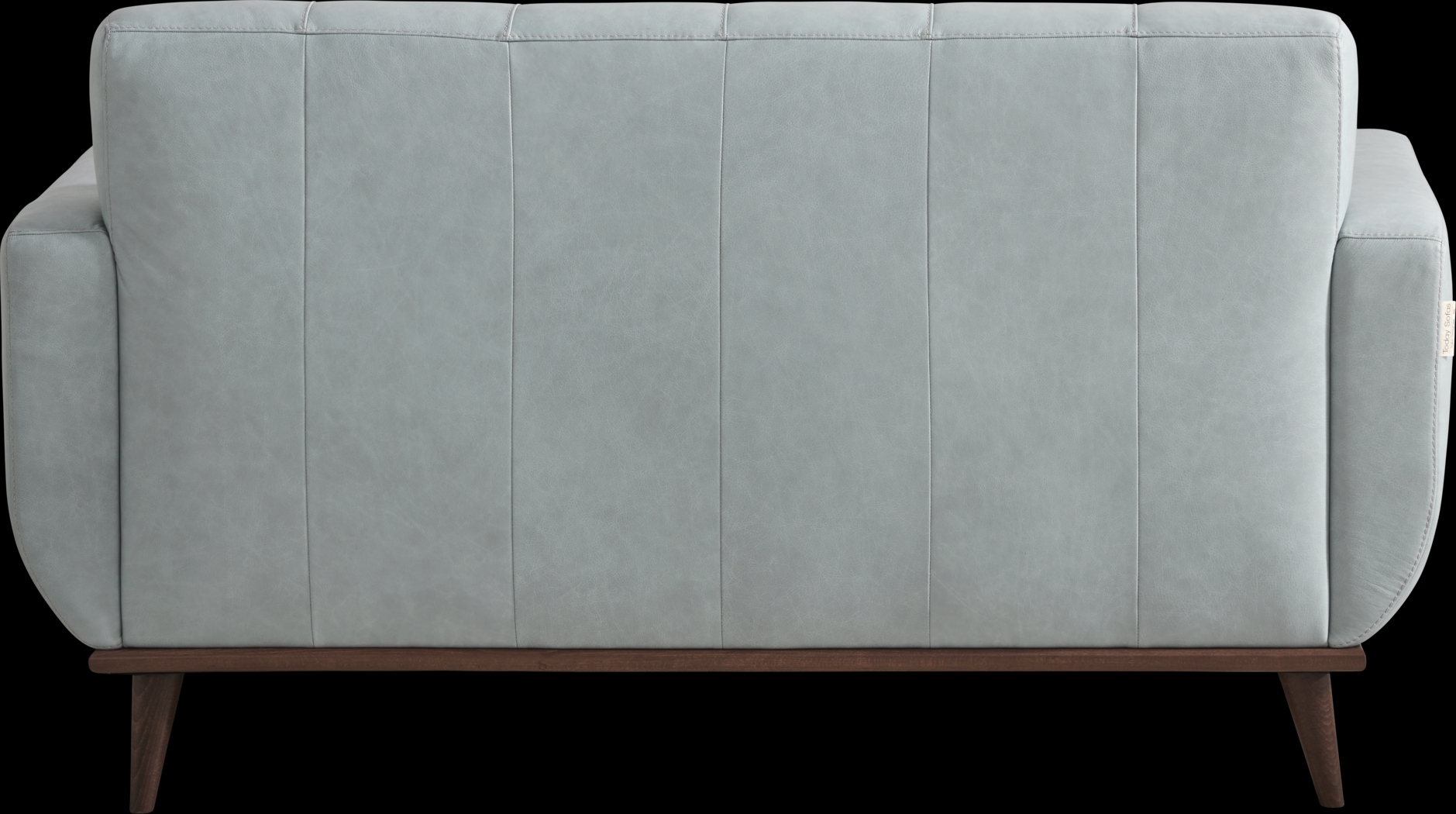 Pressly Place Sky Leather Loveseat - Thumbnail - Image 2