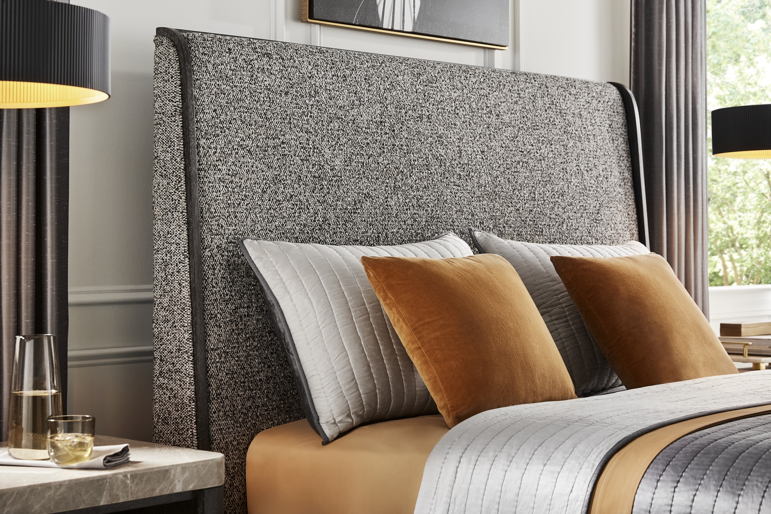 Preston Heights Gray 3 Pc King Upholstered Bed - Thumbnail - Image 3