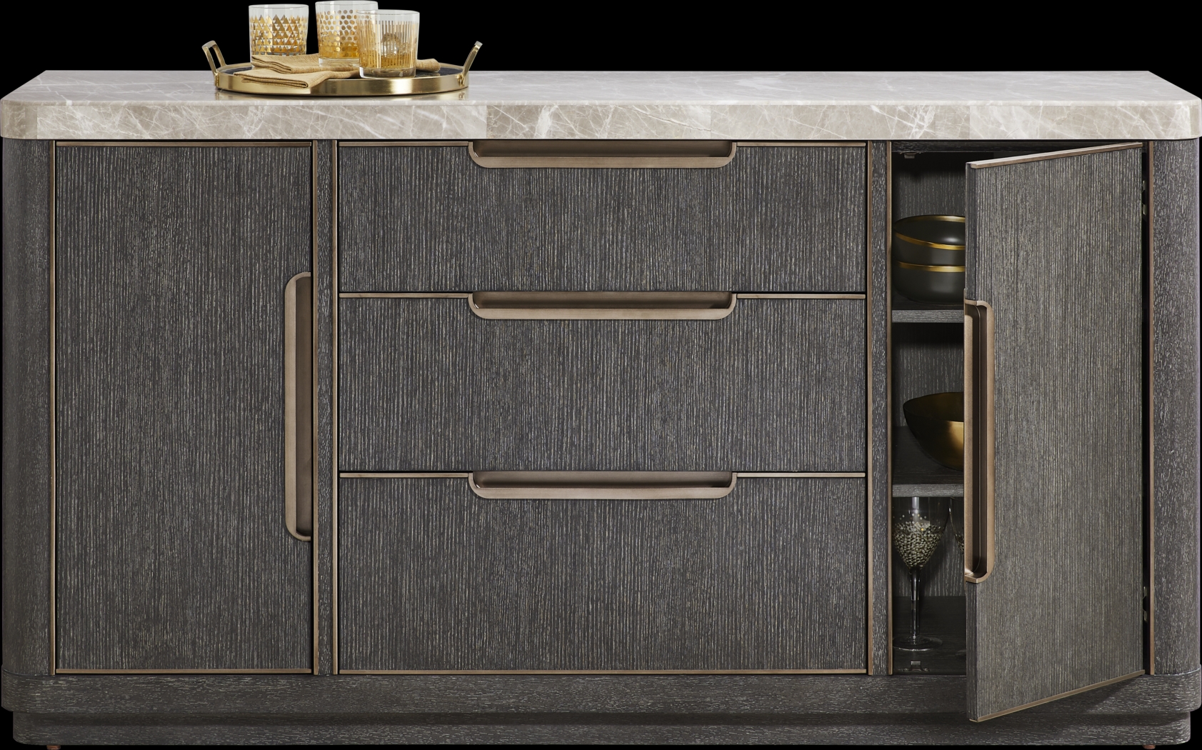 Preston Heights Gray Buffet - Thumbnail - Image 2