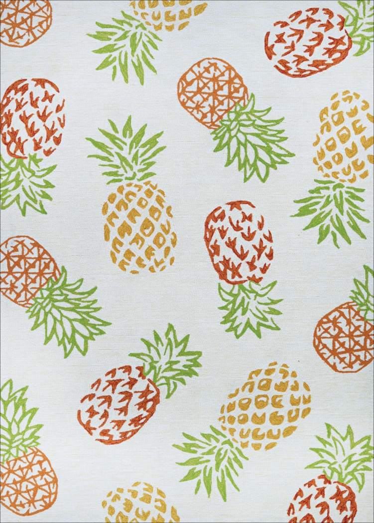 Prickly Pineapple Beige 5'6 x 8' Indoor/Outdoor Rug - Thumbnail - Image 1
