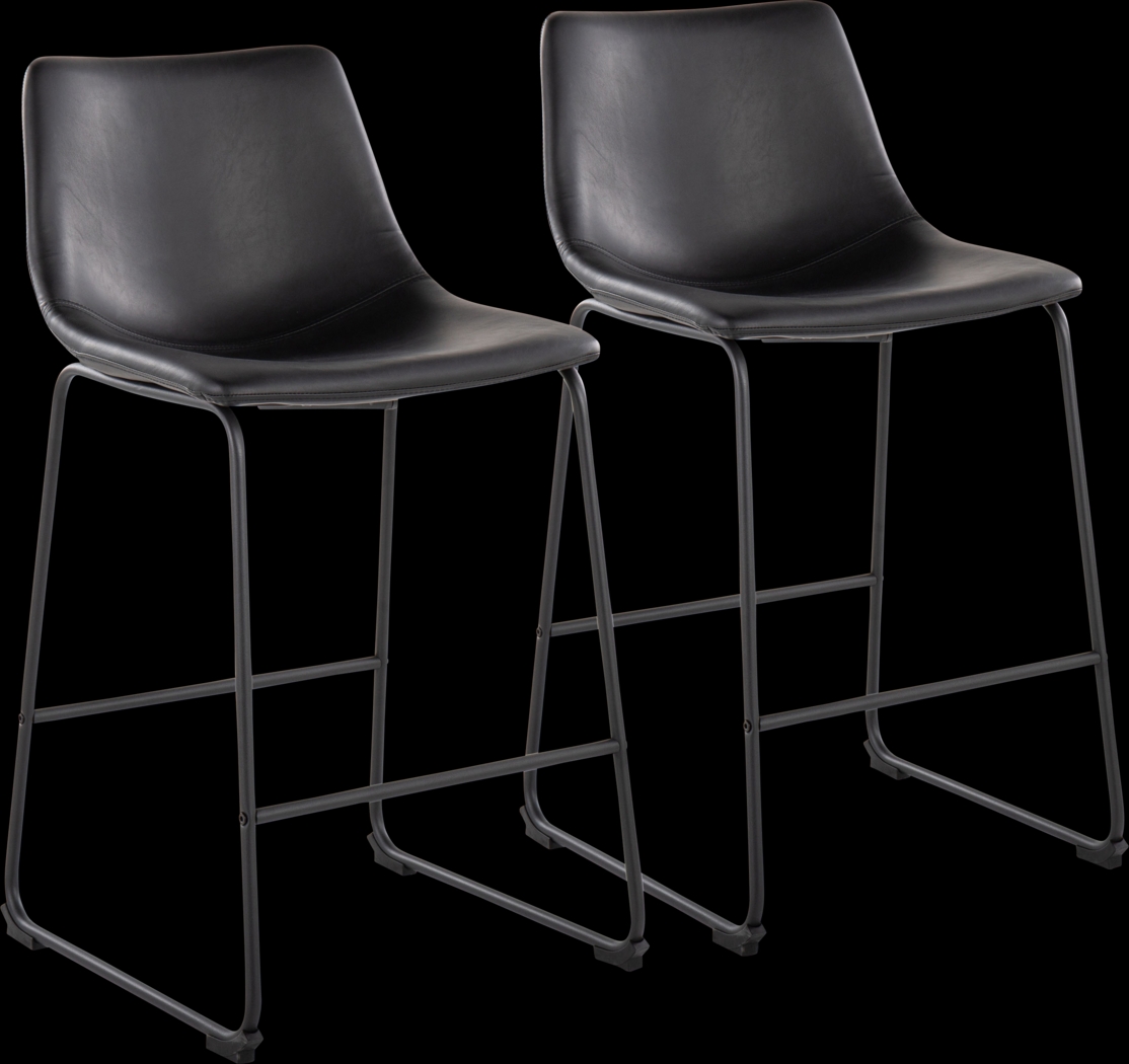 Pridemore II Black Counter Height Stool, Set of 2 - Thumbnail - Image 1