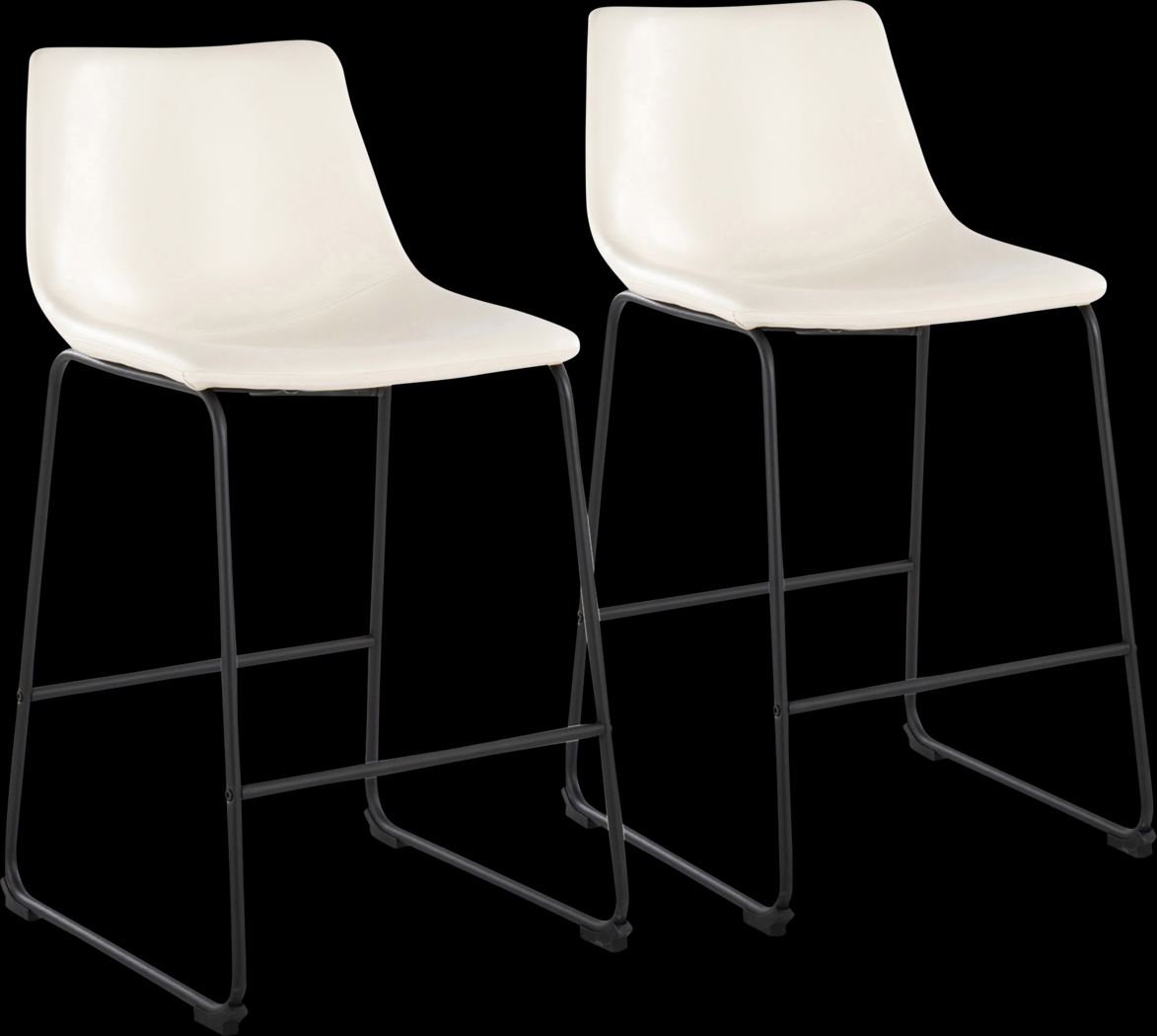 Pridemore II White Counter Height Stool, Set of 2 - Thumbnail - Image 1