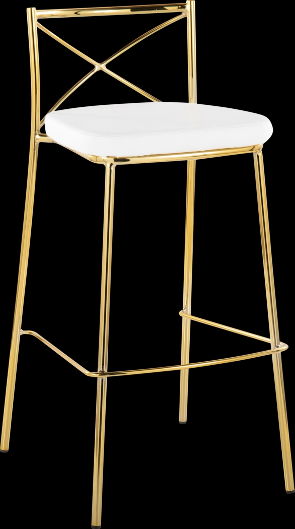 Prienwood White Barstool, Set of 2 - Thumbnail - Image 4