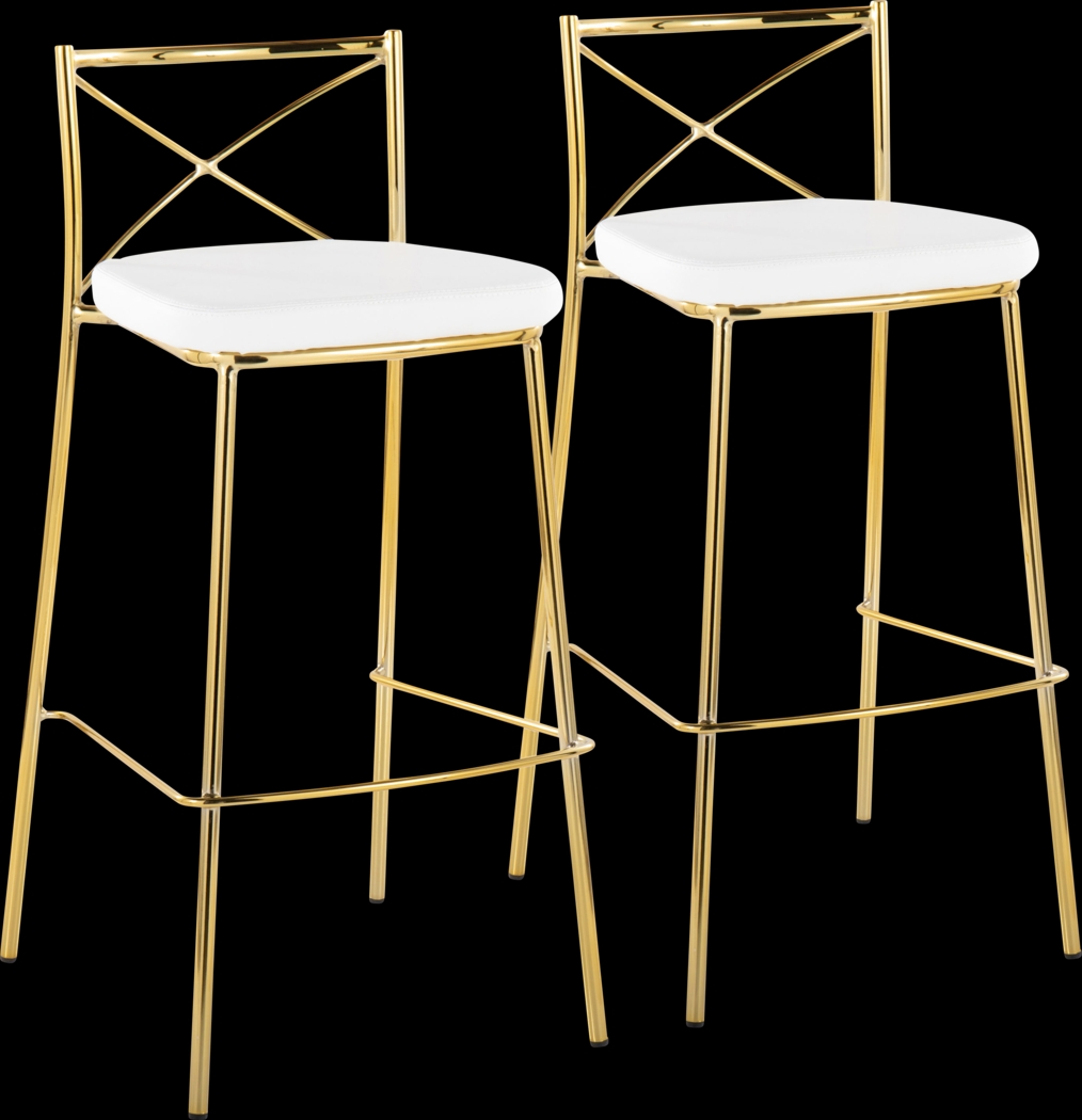 Prienwood White Barstool, Set of 2 - Thumbnail - Image 1