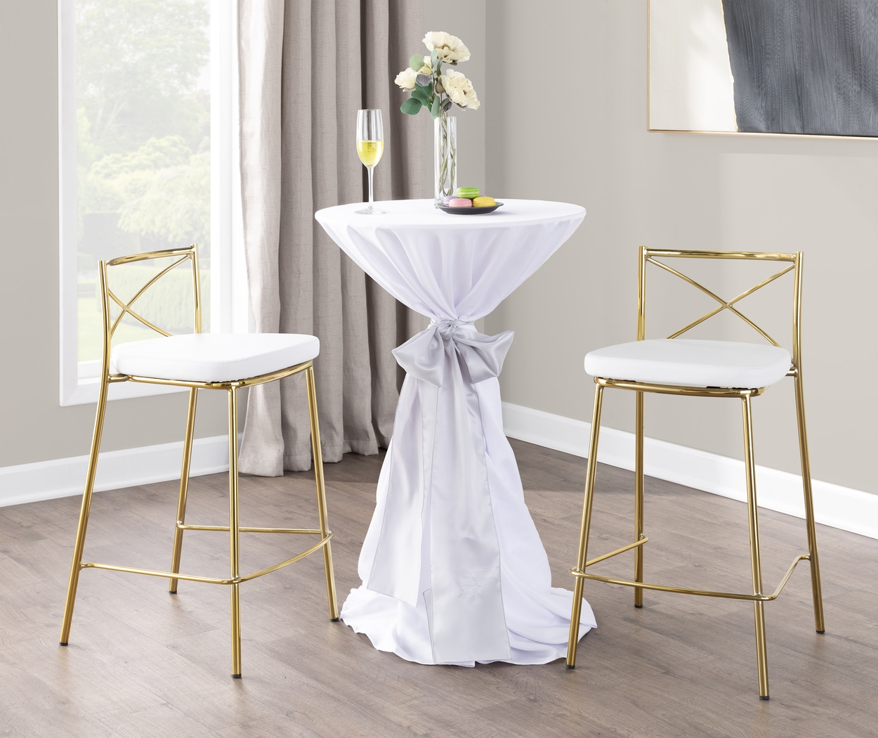 Prienwood White Counter Height Stool, Set of 2 - Thumbnail - Image 3