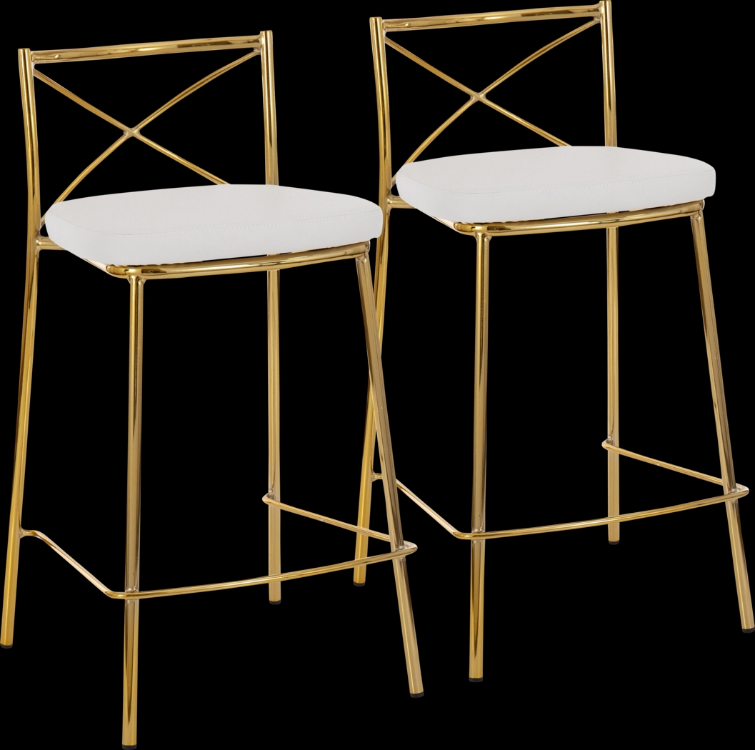 Prienwood White Counter Height Stool, Set of 2 - Thumbnail - Image 1