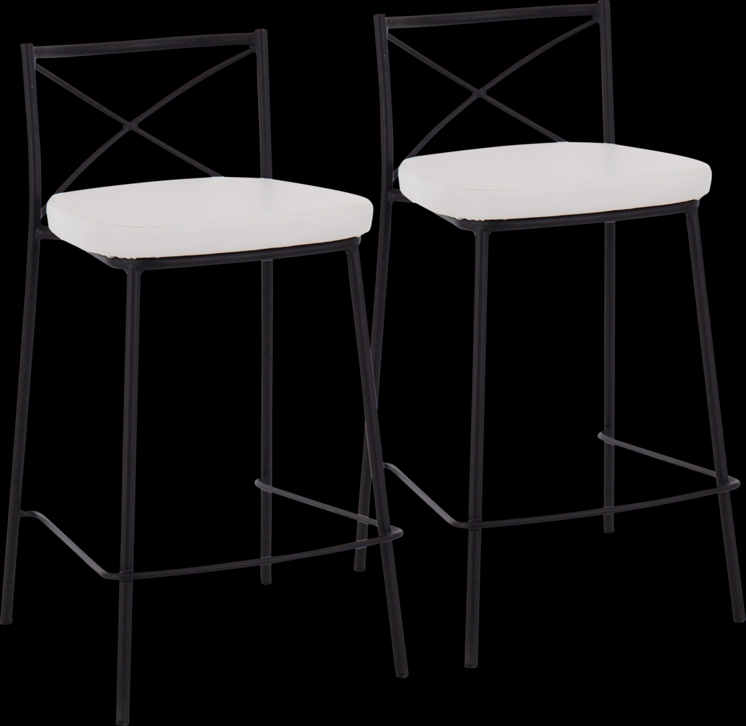 Prienwood White Counter Height Stool, Set of 2 - Thumbnail - Image 1