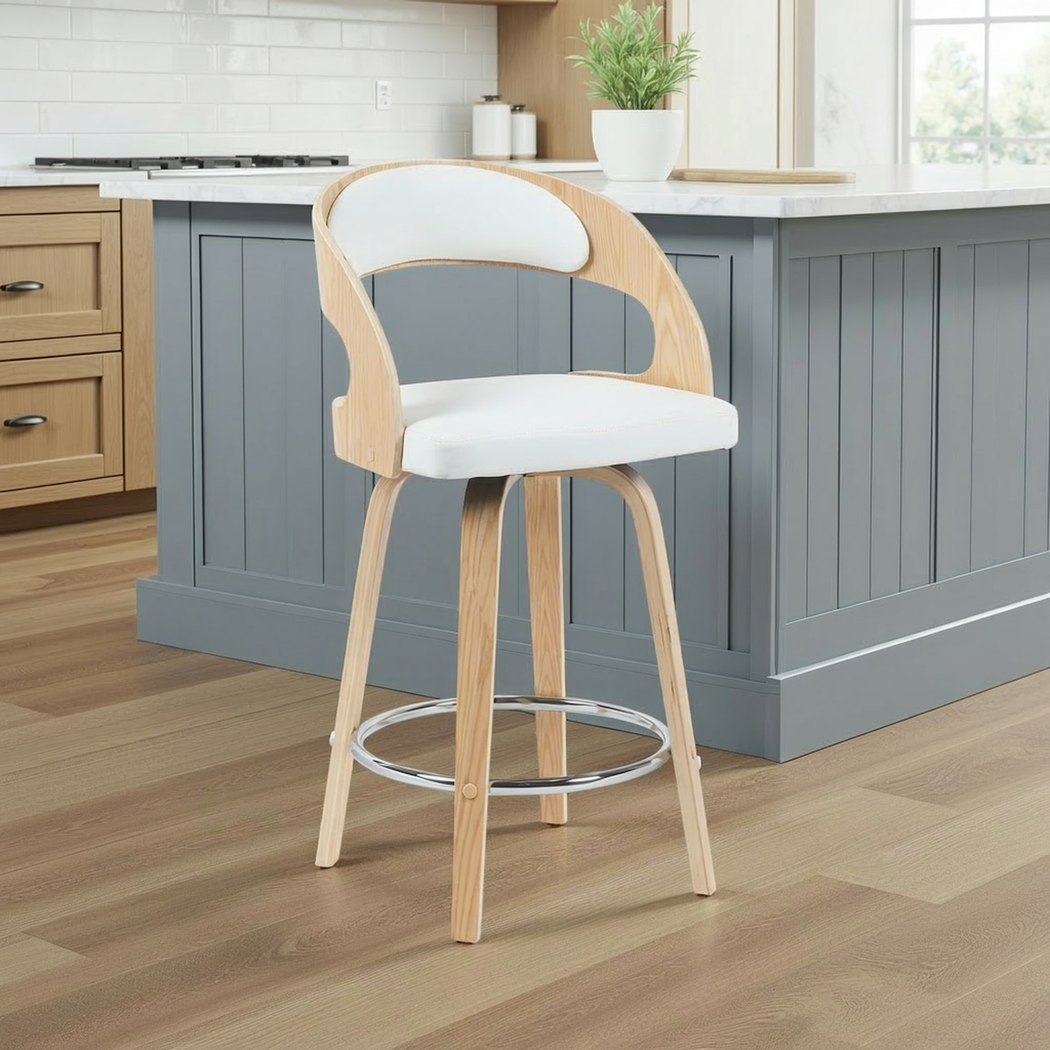 Primegold White Counter Height Stool - Thumbnail - Image 2