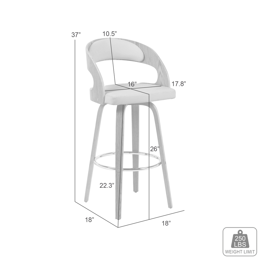 Primegold White Counter Height Stool - Thumbnail - Image 9