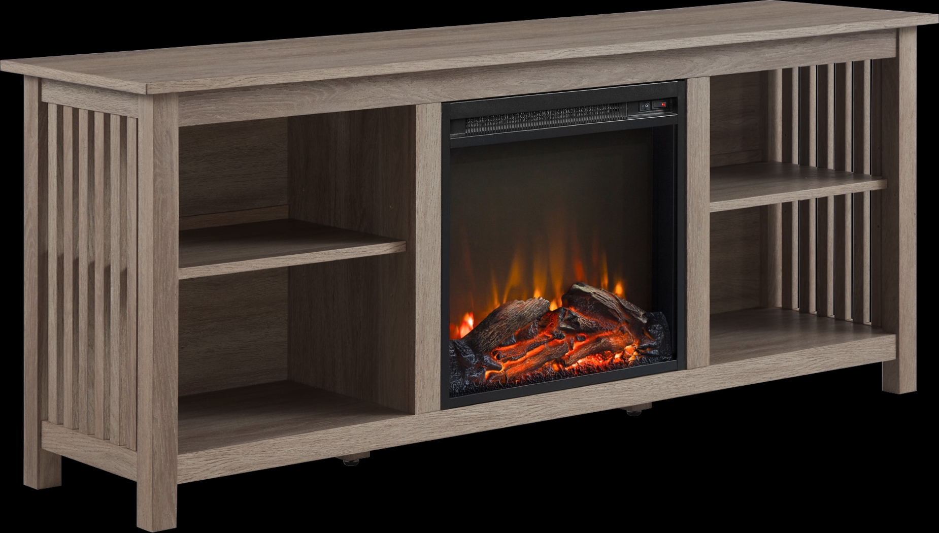 Primwood Driftwood 58 in. Console, With Electric Fireplace - Thumbnail - Image 1
