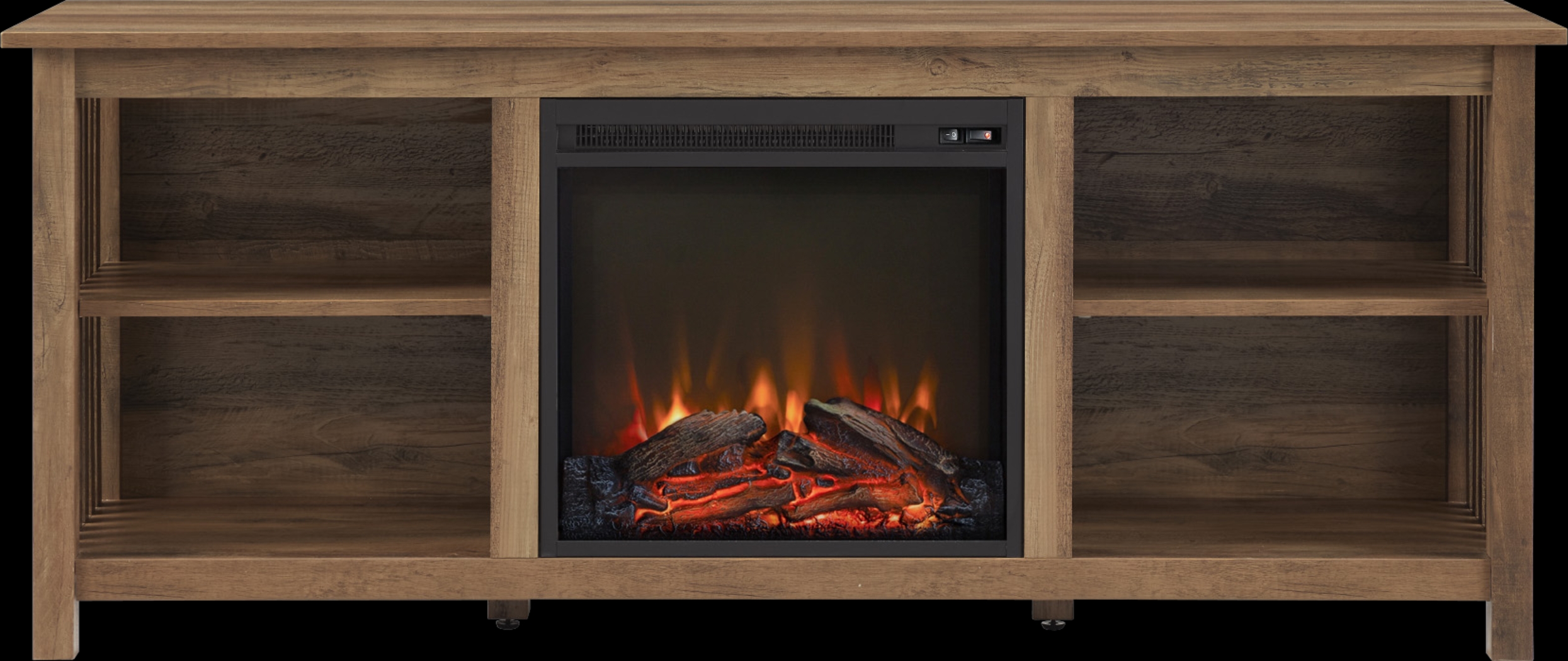 Primwood Oak 58 in. Console, With Electric Fireplace - Thumbnail - Image 3