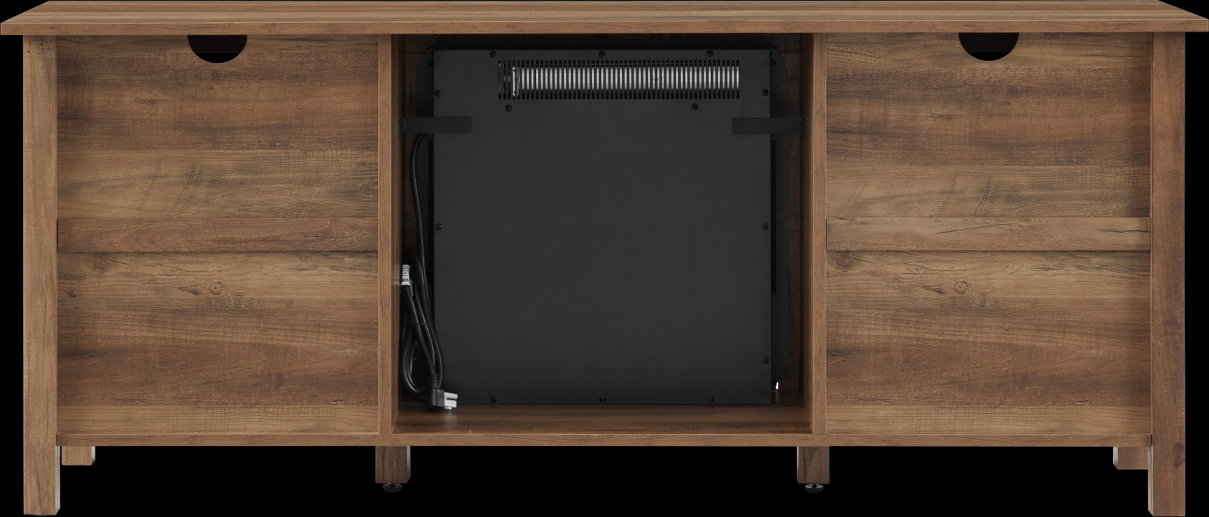 Primwood Oak 58 in. Console, With Electric Fireplace - Thumbnail - Image 4