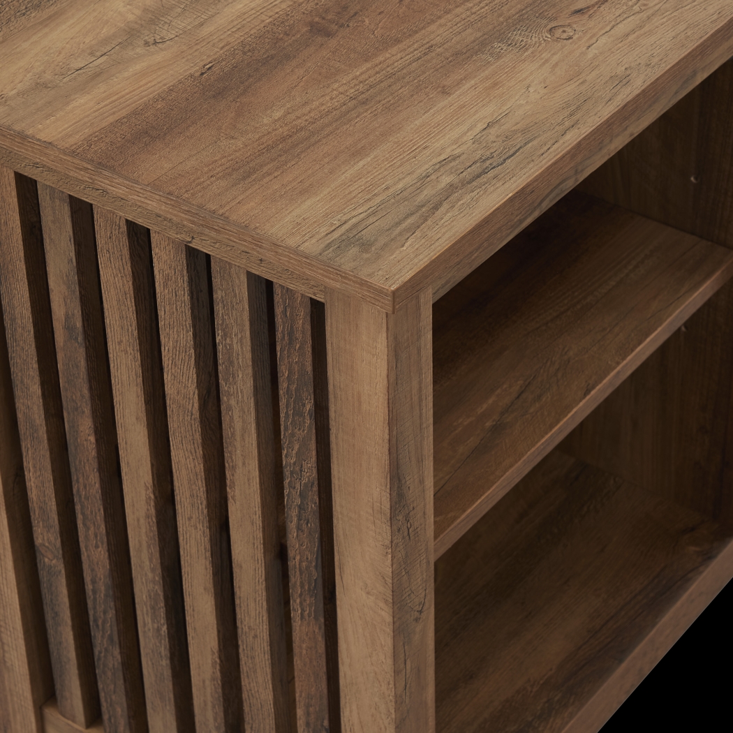 Primwood Oak 58 in. Console, With Electric Fireplace - Thumbnail - Image 5