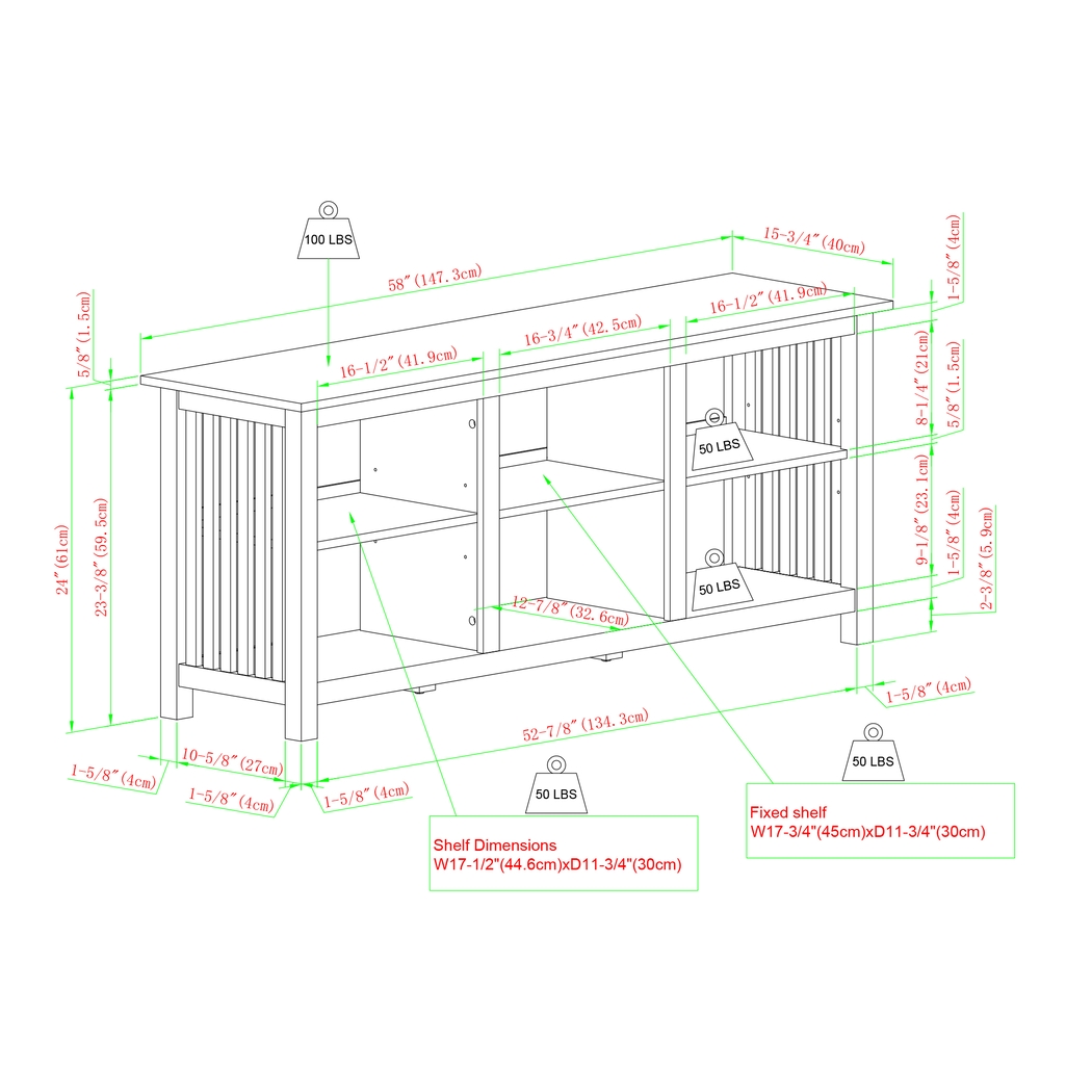 Primwood Oak 58 in. Console - Thumbnail - Image 7