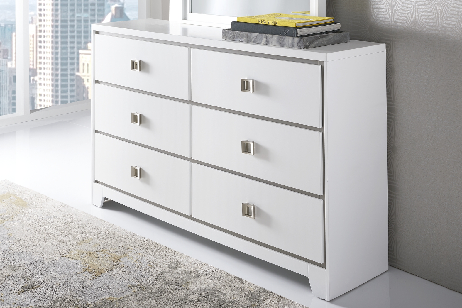 Princeton Hall White 7 Pc Queen Bedroom - Thumbnail - Image 6