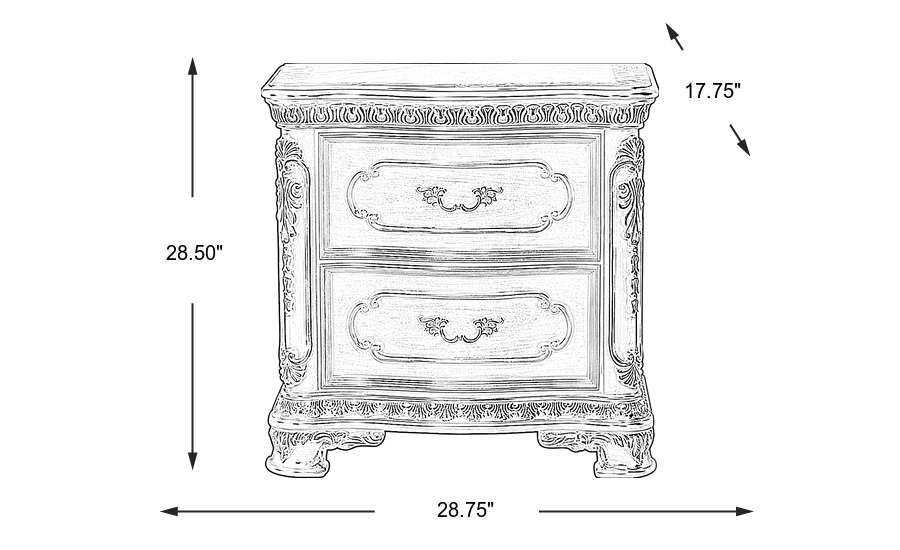 Dimension Image. Please refer to the Dimension Tab on this page for dimension details.