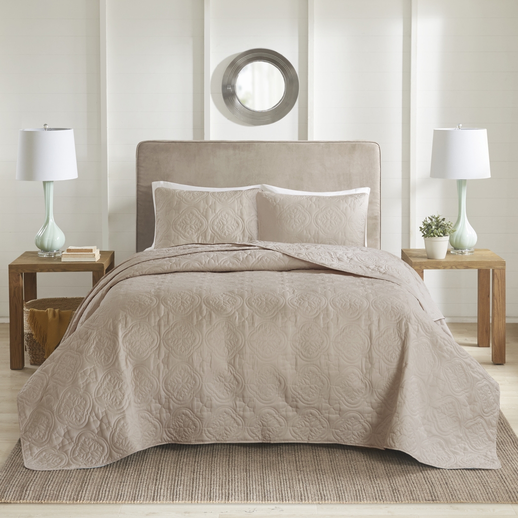 Probandt Beige 3 Pc Full/Queen Bedspread Set - Thumbnail - Image 2