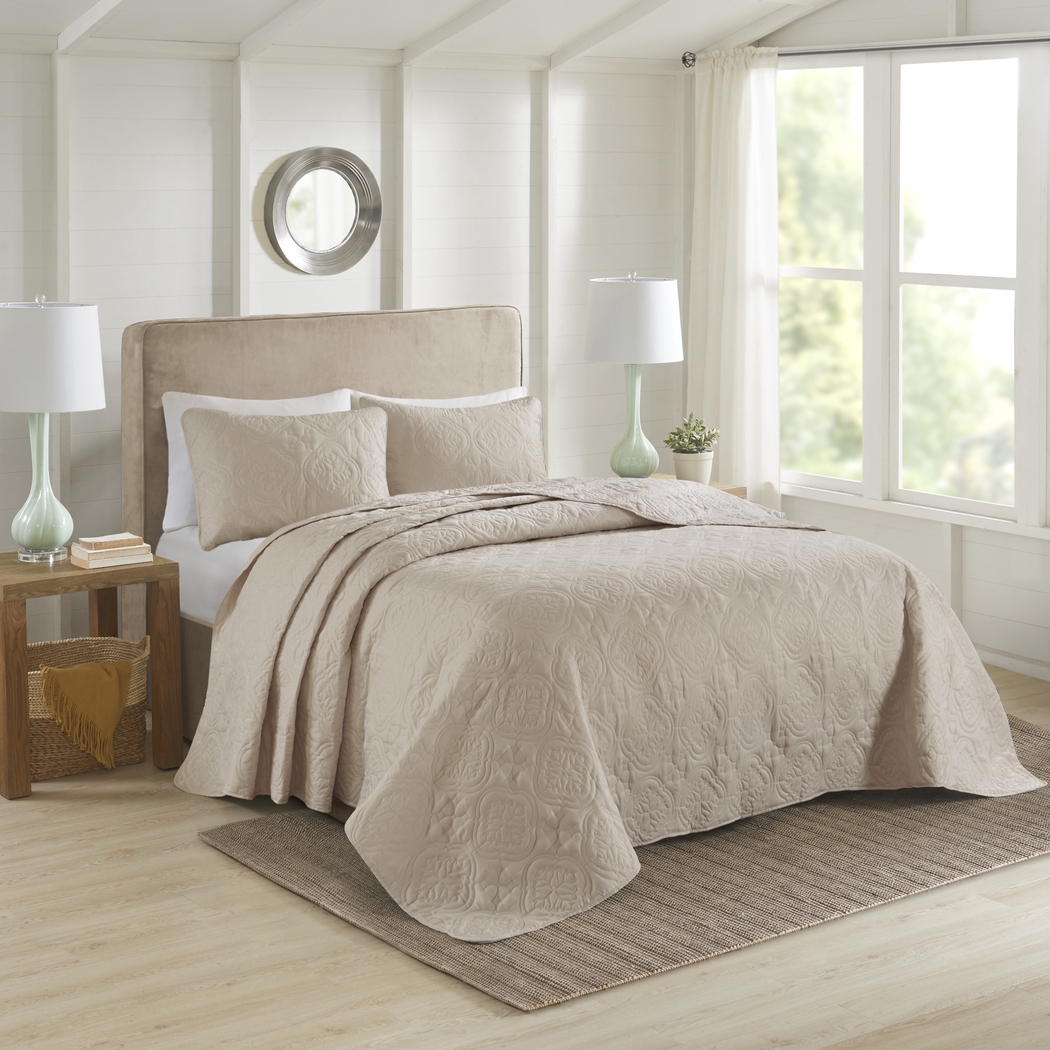 Probandt Beige 3 Pc Full/Queen Bedspread Set - Thumbnail - Image 1