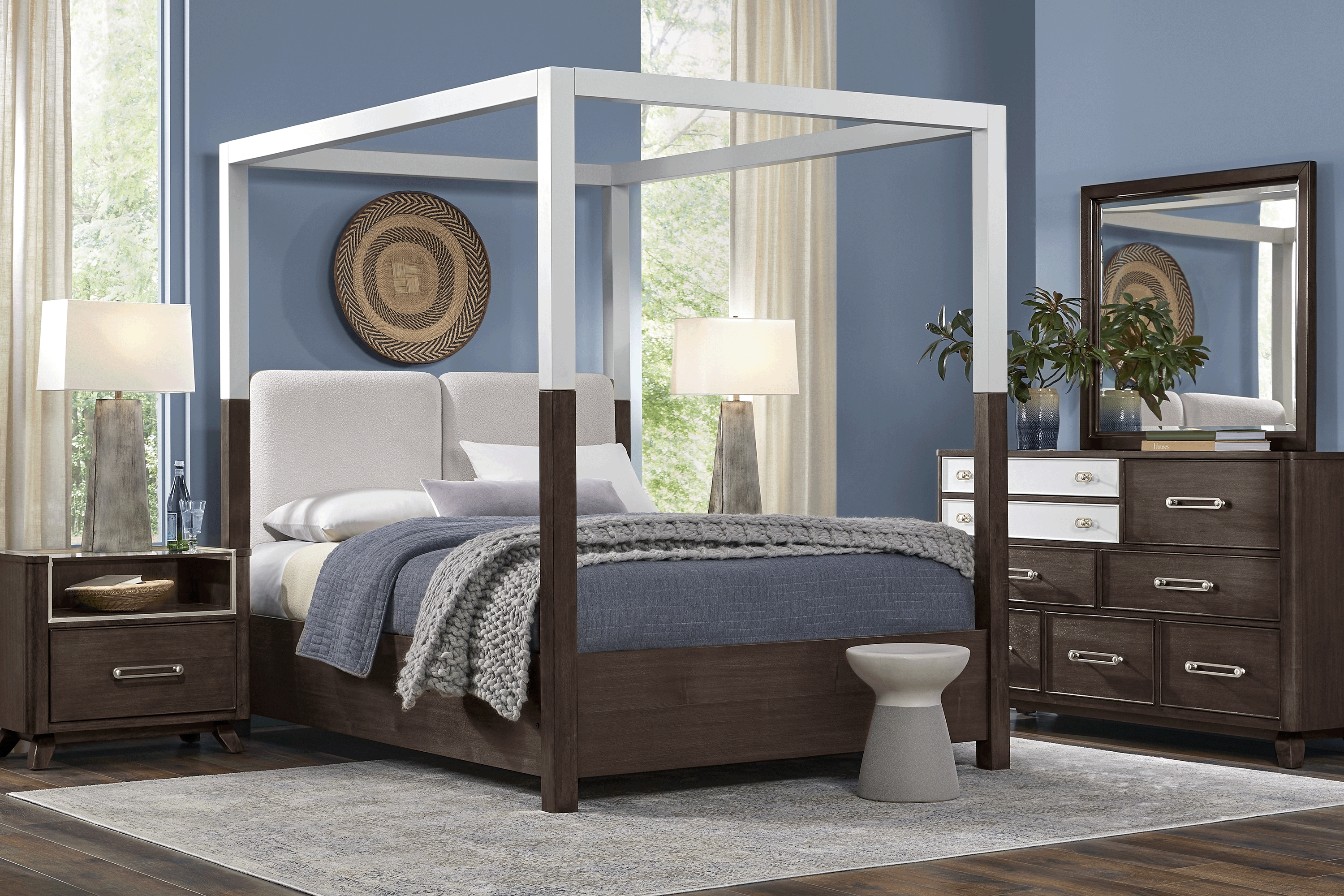 Prospect Heights Dark Brown 7 Pc King Canopy Bedroom - Thumbnail - Image 1