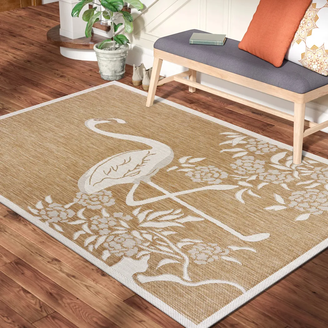 Protawa Beige 7'9 x 9'5 Indoor/Outdoor Rug - Thumbnail - Image 2