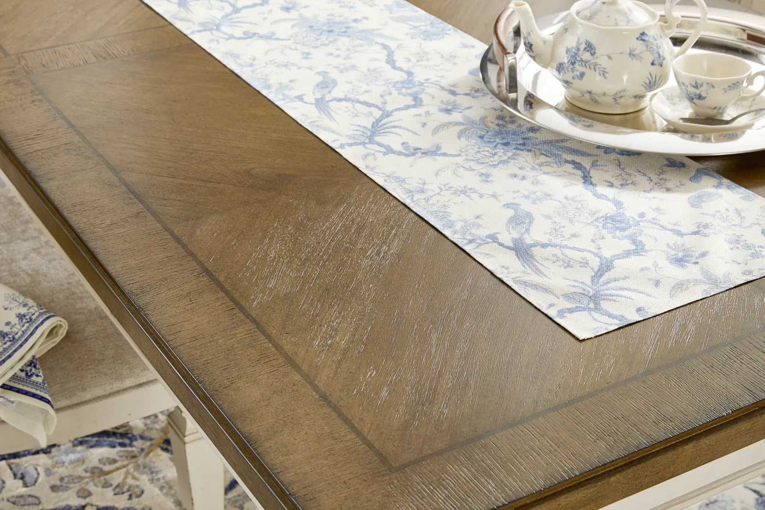 Provence Brown 5 Pc Dining Room with Upholstered Chairs - Thumbnail - Image 5