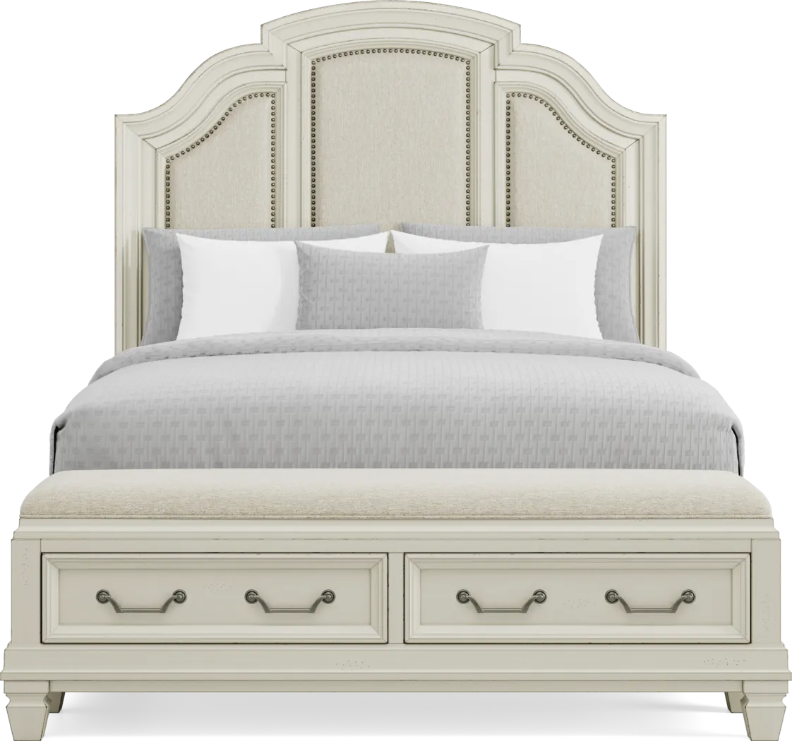 Provence White 3 Pc Queen Storage Bed - Image 3