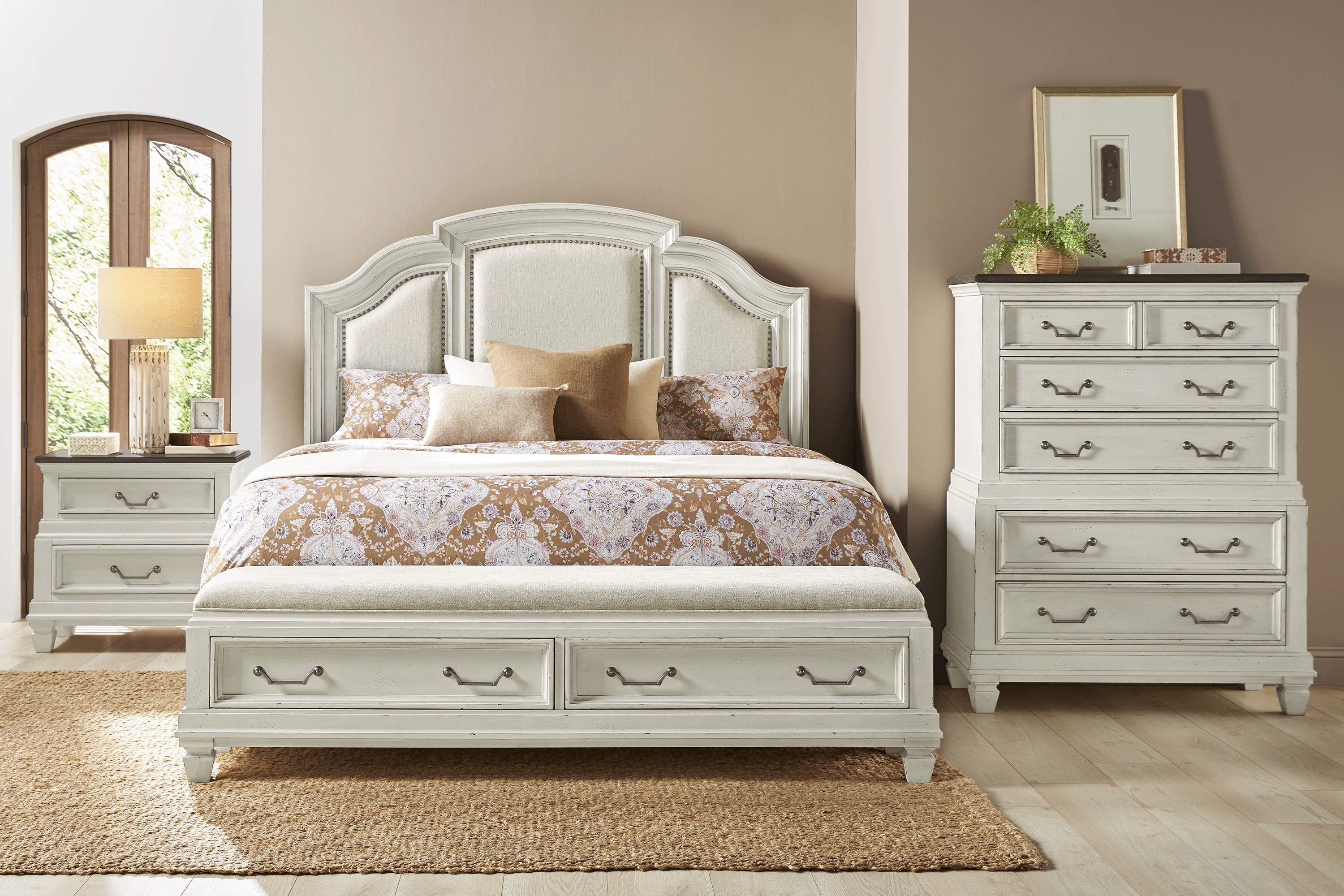 Provence White 5 Pc Queen Storage Bedroom - Thumbnail - Image 1