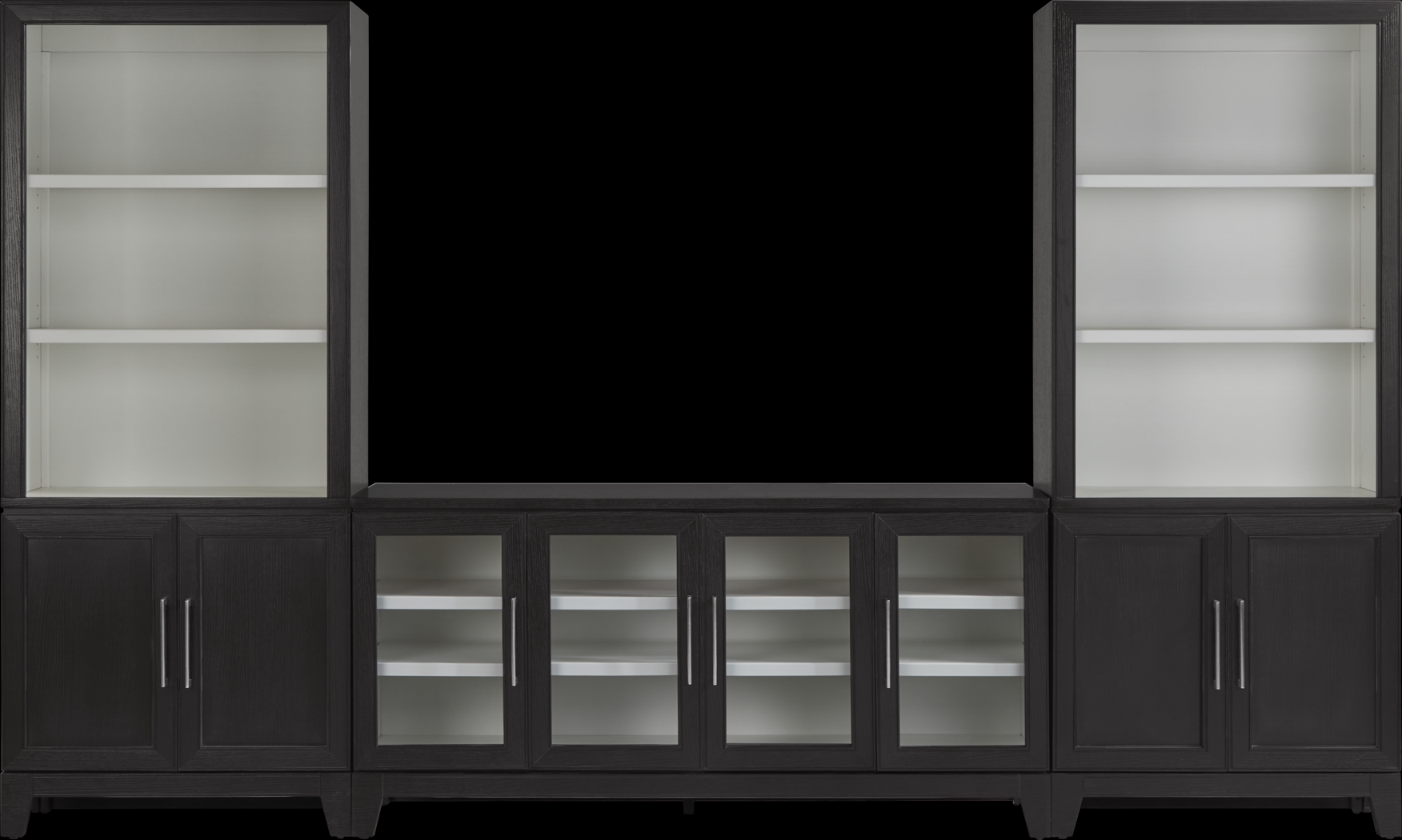 Providence Estates Black 3 Pc Wall Unit with 65 in. Console - Thumbnail - Image 1