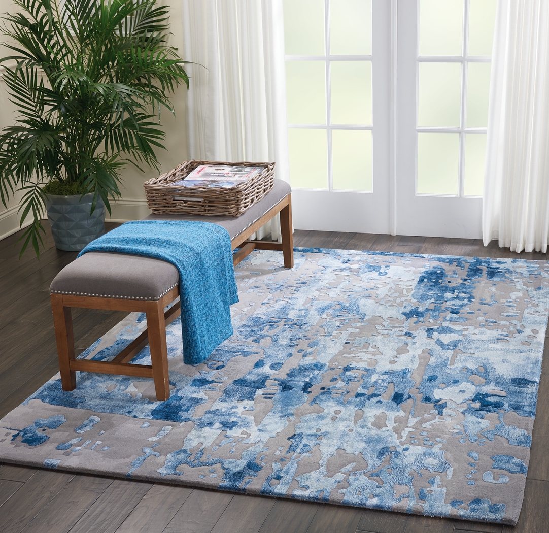 Pruzor Blue/Gray 5'6 x 7'5 Rug - Thumbnail - Image 2