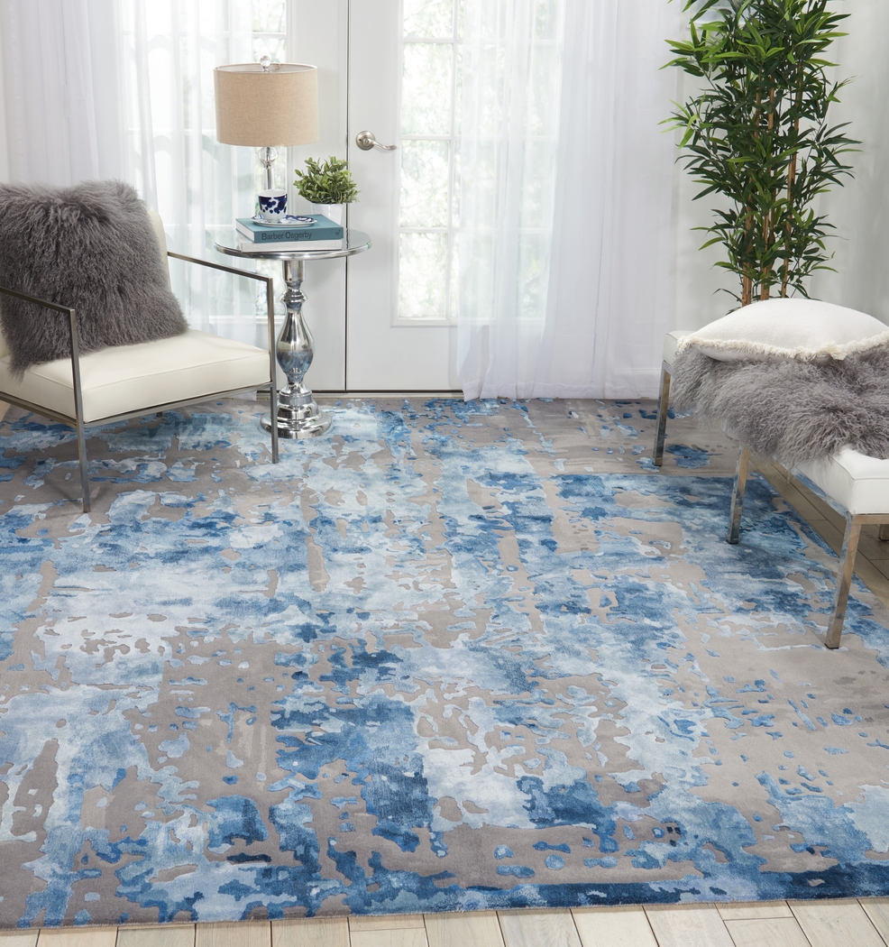 Pruzor Blue/Gray 7'9 x 9'9 Rug - Thumbnail - Image 2