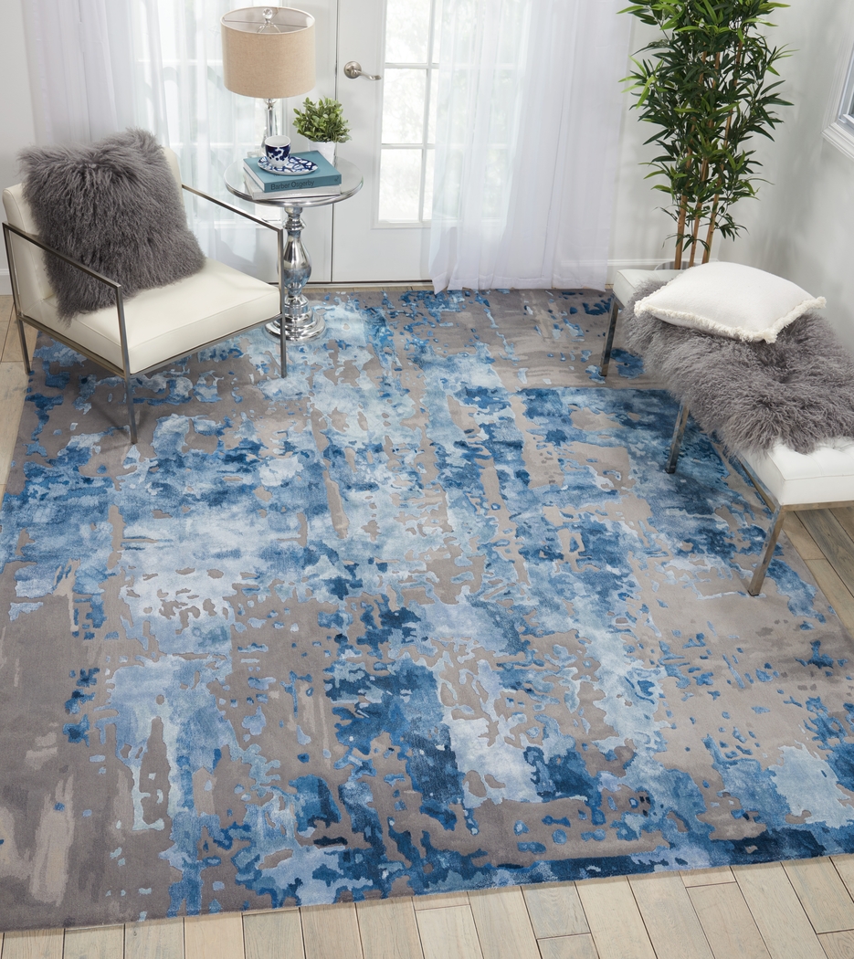 Pruzor Blue/Gray 7'9 x 9'9 Rug - Thumbnail - Image 5